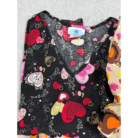 Lot of 5 SB Scrubs Womens Size XL Themed Scrub Tops - Picture 2 of 6